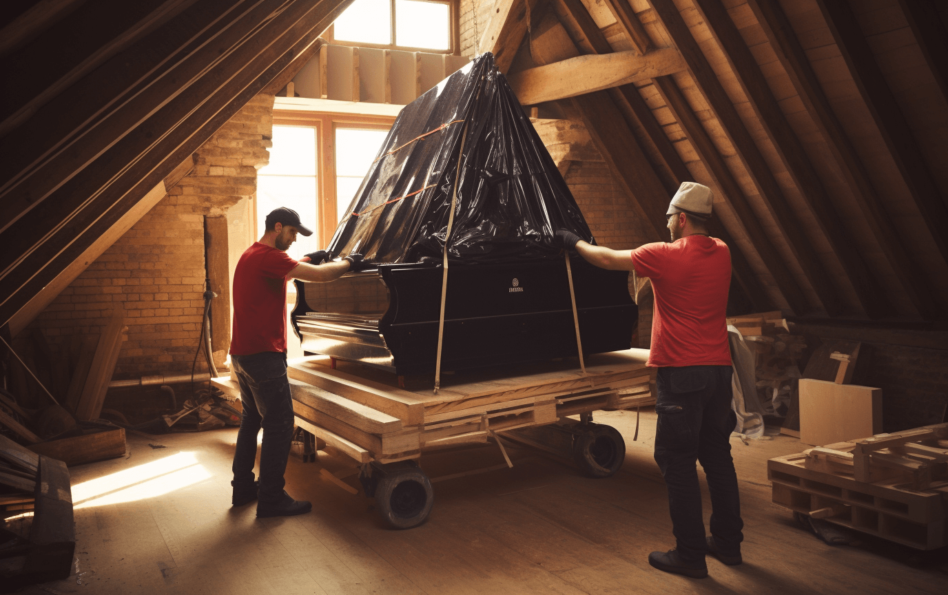 piano in an attic